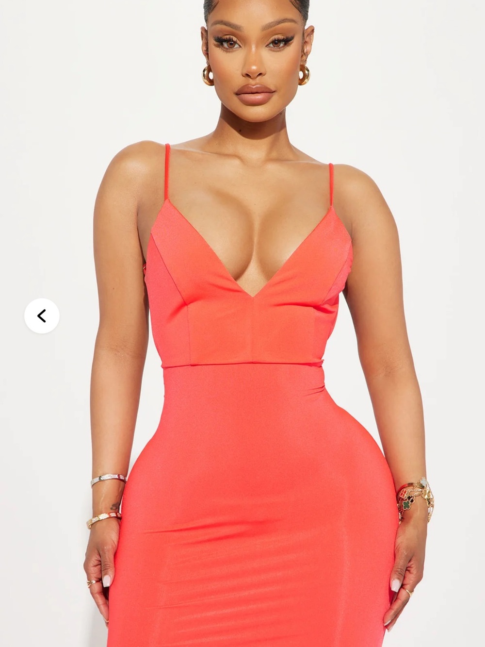 Fashion Nova neoncoral walk behind me maxi dress